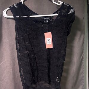 Refuge Elegant Black Lace Top